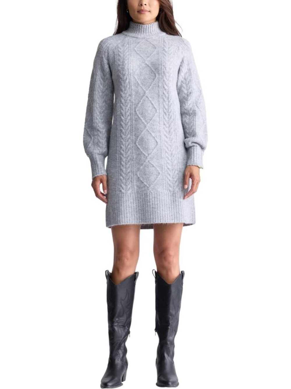 Cozy Women's Turtleneck Sweater Dress - Stylish Knit Dress for Fall/Winter